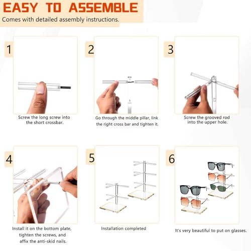 Luxury Acrylic Sunglasses Display Stand Set of 2 (2-Tier & 3-Tier), Glasses Stand, Eyewear Holder, Vertical Sunglass Racks, Tiered Eyeglasses Organizer Collection for Closet Retail Boutique Counter - size: 2PC(2tier+3tier)
