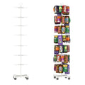 Retail Display Racks 7 Tier Spinning Display Stand, Movable Shop Spinner Rack with Hooks, Retail Display Stand for Jewelry Keyring Hats Socks Toys (White) - color: White, style: 7 Tier