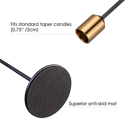 Set of 12 Candle Stick Candle Holder Black Candlestick Holders Metal Taper Candle Holders for Wedding Tables Centerpieces Candlelight Dinner Home Decor(Candles not Include) - color: Black+gold, size: Set of 12 Pcs