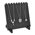 MOOCA Wooden Plank Necklace Jewelry Display Stand for 8 Necklaces, Jewelry Display Holder, Wood Plank Storage Holder, Jewelry Stand, Black Color - color: Black