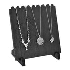 MOOCA Wooden Plank Necklace Jewelry Display Stand for 8 Necklaces, Jewelry Display Holder, Wood Plank Storage Holder, Jewelry Stand, Black Color - color: Black