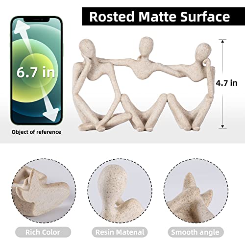 BMLCGJ Thinker Statue Gold Decor Abstract Art Sculpture, Golden Resin Collectible Figurines for Home Living Room Office Shelf Decoration,Great Gifts Ideas (Conjoined Body-Sandstone) - color: Conjoined Body-sandstone