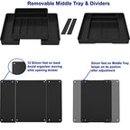 Simple Houseware Expandable Kitchen Drawer Flatware Organizer, Black – Adjustable Cutlery Tray with 9 Compartments for Utensils and Silverware - color: Black