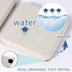 4PCS Water Absorbing Stone Tray, Quick Drying Diatomite Stone Sink Tray, Water Absorbent Stone Coasters for Bathroom Counter, Kitchen Soap Dish Holders Toothbrush Holders in Modern Home - color: White