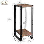 27.5 inch Tall Plant Stand Table, 2 Tier Plant Shelves Indoor Flower Pots Stand Holder Modern Corner Plant Stand Rack Shelves Square Plant Tables for Office Living Room, Balcony, Brown