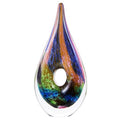 Luxury Lane Hand Blown Abstract Hollow Tear Drop Sommerso Art Glass Sculpture for Home Decor 8.5 inch Tall Centerpiece Table Decoration - size: 8.5“ tall