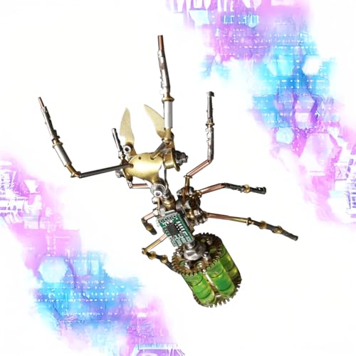 Steampunk Mechanical Ant Model Kit for Adults – 3D DIY Metal Insect Puzzle with Retro Brass Design, Collectible Robot Sculpture for Home & Office Decor, Gift for Hobbyists and Makers (Gatling Ant) - style: Gatling Ant
