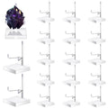 RattanView 16 Pcs Adjustable Metal Arm Display Stand Crystal Holder Easel Display with Acrylic Base Easel Rock Mineral Stand for Geodes Mineral Agate Collection(Silver) - color: Silver