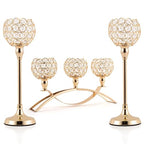 VINCIGANT Set of 3 Gold Candle Holders Wedding Table Centerpieces,Tealight Candlestick Candelabra Stand with 3 Arms for Fireplace Home Living Room Decor,Valentine's Day Housewarming - size: 1 Piece 8.3" tall & 2 Pieces 13" tall