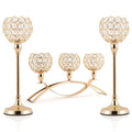 VINCIGANT Set of 3 Gold Candle Holders Wedding Table Centerpieces,Tealight Candlestick Candelabra Stand with 3 Arms for Fireplace Home Living Room Decor,Valentine's Day Housewarming - size: 1 Piece 8.3" tall & 2 Pieces 13" tall