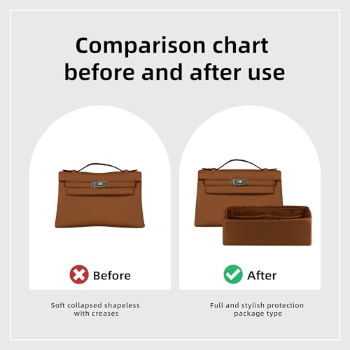 DGAZ Bag Organizer Insert, Silk Purse Organizer, Luxury Handbag & Tote Organizer, Fits mini Kelly Bags (Gold, miniKelly1) - color: Gold, size: miniKelly1