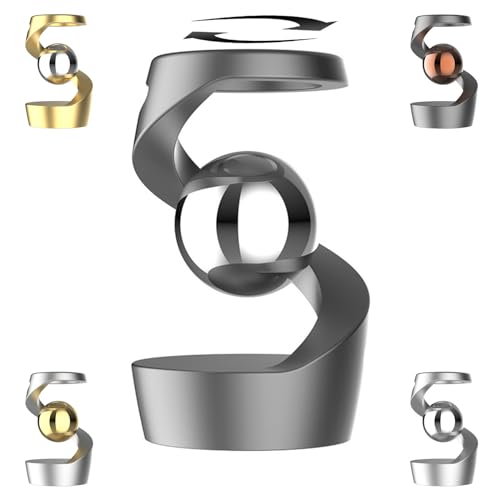 Gravity Defying Kinetic Desk Toy, Desk Spinning Toys for, Kinetic Desk Toys, Stress Relieving Optical Illusion Toys, Perfect for Party Gifts, Car Ornaments, Office DéCor. (Gray + Silver Beads) - color: Gray + Silver Beads