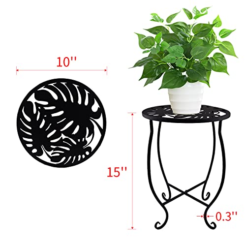 TLBTEK 2 pcs 10 inch Round Indoor Planter Stand,Metal Plant Stands Outdoor ,Modern Flower Pot Stand Holder Rack Display for Home,Kitchen,Patio,Garden, Corner, Balcony and Bedroom