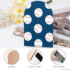 Wooden Bookends 2 Pcs,Baseball Pattern Heavy Duty Office Book Ends Anti Slip Book Shelf Holder with Metal Base Decorative Book Stands - color: Baseball Pattern