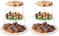 Masirs Collapsible 3-Tier Party Tray: Decorative Design Folds for Minimal Storage. an Elegant Serving Tray for Sandwiches, Cake, Sliced Cheese, and Deli Meat. (Pack of 2) - size: Party Tray (Pack of 2), style: Party Tray