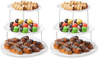 Masirs Collapsible 3-Tier Party Tray: Decorative Design Folds for Minimal Storage. an Elegant Serving Tray for Sandwiches, Cake, Sliced Cheese, and Deli Meat. (Pack of 2) - size: Party Tray (Pack of 2), style: Party Tray