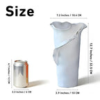 Abstract Irregular Ceramic Vase, White Irregular Pottery Vase, Handmade Decorative Minimalist Flower Vases for Modern Home, Tabletop, Shelf & Office - size: 21" x 20" x 32"