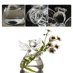 Angel Design Glass Vases Clear Flower Plant Terrarium Container Hanging Vase Wedding Decor Garden Ornaments Hanging Planter (Pack of 10) - size: 10 pcs