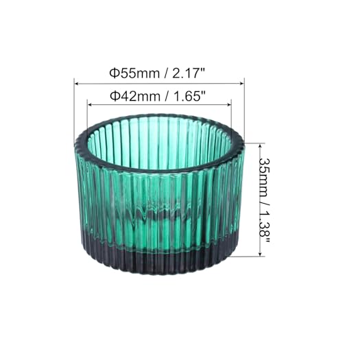 PATIKIL 4 Pcs Tealight Candle Holder, Tea Lights Candle Holder Glass Votive Candle Holders Glass Candle Holders for Table Centerpiece Decor Wedding Dinner Party, Dark Blue - color: Dark Blue