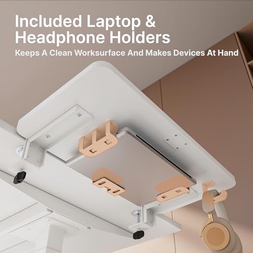 PEGZONE Desk Extender Tray, 24" x 12" Clamp On Shelf, Desk Extension with Laptop Holder, Table Arm Rest, Clamp On Keyboard Tray for Office and Home, Workstation Organizer, Medium, White - size: 24 x 12 inch, style: White with laptop shelf