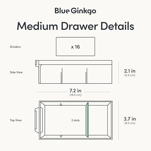 Blue Ginkgo Medium 16-Drawer Cabinet – Stackable Clear Organizer for Hardware, Beads, Plastic Bricks, Office, and Craft Storage (Made in Korea, Gray) - color: GREY, size: 16 Drawer
