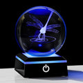 Qianwei Dragonfly Gifts for Women 3D Crystal Ball 3.14'' - Laser Dragonfly Decor Glass Animals Dragonfly Gifts Figurines Statue Stuff for Room Decorations Dragonfly Night Light - style: Dragonfly
