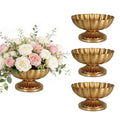 Small Gold Vases for Centerpieces: Antique Gold Flower Vase for Wedding 4 Inch Brass Compote Vase Metal Pedestal Bowl Flower Urn for Party Event Home Decor Set of 4 - size: 3.98 Inches - 4 Pcs