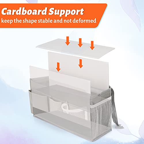 Loghot Bedside Caddy/Bedside Storage Bag Hanging Organizer for Bunk and Hospital Beds,Dorm Rooms Bed Rails,Can be Placed Glasses,Books,Mobile Phones,Keys (New Grey-1) - color: 1pc New Grey-1