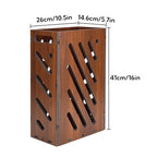Brown Umbrella Stand for Entryway, Umbrella Holder with Removable Water Tray, PVC Umbrella Storage Bin Indoor Outdoor, Freestanding Storage Organizer for Home, Office, Hotel