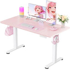 ErGear Height Adjustable Electric Standing Desk, 48 x 24 Inches Sit Stand up Desk, Memory Computer Home Office Desk, Pink - color: Pink, size: 47.2 X 23.6 Inches
