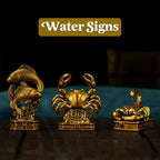 Pisces – Pisces Fish Zodiac Brass Sculpture Set – Handmade Solid Retro Collectible, Beautiful Astrology Decor for Home, Desk & Office - style: Pisces