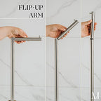 Marmolux Acc - Free Standing Toilet Paper Holder Stand Brushed Steel Finish 1pc - Storage for 4 Rolls of Toilet Tissue SUS 304 Stainless Steel Bathroom - Toilet Holder - color: Steel Brushed