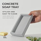 MaisoNovo Concrete Tray | Gray Tray for Bathroom Countertop | Bathroom Counter Trays | Dish Soap Trays for Kitchen - color: Dark Grey Tray