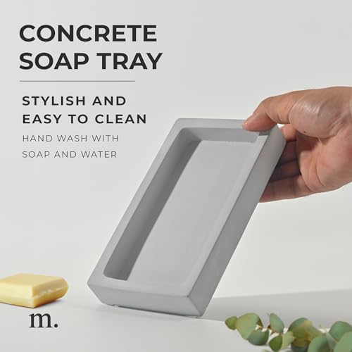 MaisoNovo Concrete Tray | Gray Tray for Bathroom Countertop | Bathroom Counter Trays | Dish Soap Trays for Kitchen - color: Dark Grey Tray