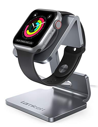Lamicall Stand Suit for Apple Watch, Charging Stand : Desk Watch Stand Holder Charging Dock Station, Gift Compatible with Apple Watch Series SE 11/10/9/8/7/6/5/4/3/2/1, 44mm/42mm/40mm/38mm - Gary - color: 3-Grey