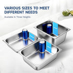Hotel Pan with Lids 6 Pack 1/2 Size 2.5" Deep Stainless Steel Steam Table Pan, Commercial Food Pans for Catering Buffet Chafing Dish Pans Metal Steam Tray (1/2 Half Size x 2.5 Inch Deep, 6 Pack) - color: 1/2 Size, size: 2.5" Deep