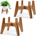 RAINBLELAND Wood Plant Stand Indoor (Set of 2) – 7 Inch Acacia Wood Plant Holder Stand for Pots, Small Mid Century Modern Planter Stand, 6 Inch Height Elevated Wooden Plant Stand (Stand Only) - color: 7" acacia wood