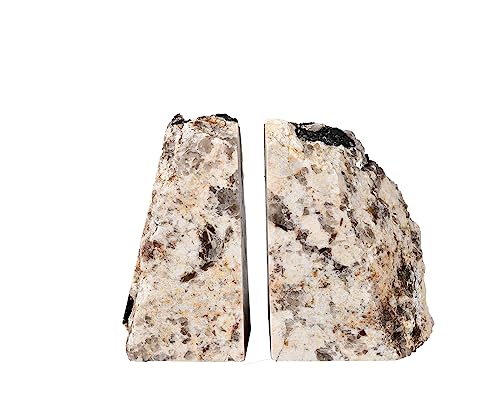 AMOYSTONE Extra-Large Black Tourmaline Bookends for Heavy Books, Non-Slip Base Design (1 Pair 6-8 LBS) - color: Gray, size: 6-8 Pounds