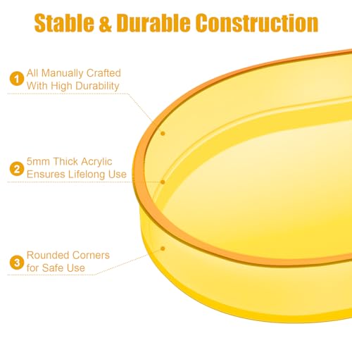 Acrylic Decorative Vanity Tray Perfume Jewelry Trinket Tray for Bathroom Counter Soap Toilet Tank Sink Small Candle Catch All Organizer, 12.6x6.3 Inches, Neon Yellow - color: Neon Yellow