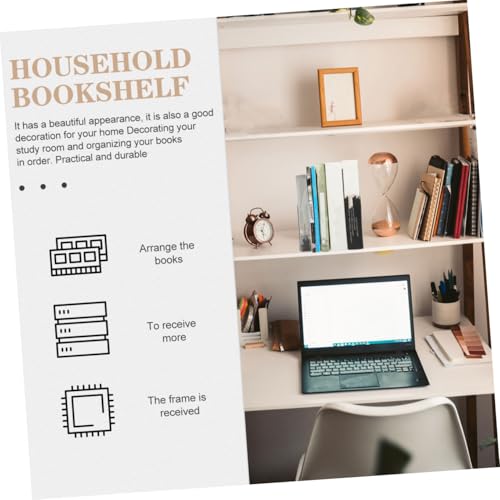 Black White Minimalist Metal Desktop Bookend, Iron Book Holder for Students and Office, Decorative Book Organizer for Home and Study Desk