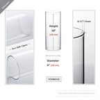 WGVI Hurricane Candle Holder Sleeve, Wide 4", Height 10", Clear Glass Cylinder Candleholder, Chimney Tube, Open Ended Candle Shade, 1 Piece - size: 4"x10"H