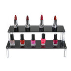 BYCY Acrylic Black 2-Tier Riser Display Shelf for Figures, Desserts Holder, Collections Organizer and Cosmetic Items Shelf (2 Tier 12" X 6.9" X 4.25")… - color: 2tier black