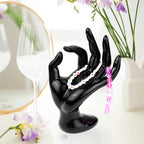 yuntop 1 Pack Hand Form Ring Holder Mannequin Hand Jewelry Organizer Stand Watch Stand Bracelet Ring Support Aesthetic Rack (Black) - color: Black