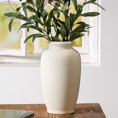 Beige Ceramic Vase-Boho Decorative Vase,Terracotta Tall Vases Decorative Pottery are Suitable for Decorating Living Rooms,Kitchens,and Bedrooms. - color: Beige