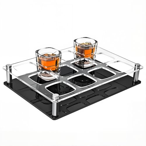 12 Shot Holder Tray Acrylic Shot Tray Clear Wine Glass Organizer Wine Display Holder Cups Display Accessories for Party, Bar, Club,Square Hole: 1.96 Inch - style: 1.96 inch square hole - 3x4 arrangement (12 Holes)