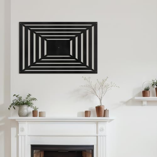 SIGNLEADER Metal Wall Decor Rectangles Gradient Minimalist Modern Luxury Wall Sculpture Hangings 3D Statue Home Decoration for Living Room, Bedroom, Bathroom, Kitchen, Fireplace, Office - 18" Black - color: Gry05-2405-m05, size: 18" Black