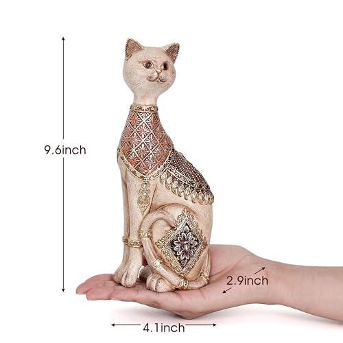Leekung Cat Statue for Home Decor,Cat Figurine and Sculptures for Shelf Table Desk Bathroom Living Room Bedroom Decor,Vintage Home Décor Accents,Cats Art Themed Decorations,Cats Lover Gifts for Women