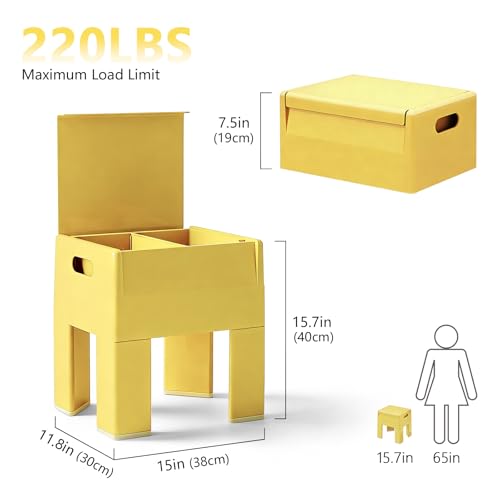Nightstand Bedside with Storage Space, Multifunctional Colorful Plastic End Table Small Side Table for Bedroom, Dorm and Small Spaces, Easy Assembly(14.7" D x 11.8" W x 15.8" H, Yellow) - color: Yellow