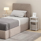 Furinno Just Turn-N-Tube Open Storage Nightstand, 1 Pack, 3-Tier, White/White - color: White/White, size: 1-Pack, style: 1-Pack