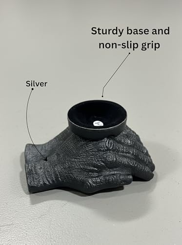 Silver Caring Cupped Hands Shaped Decorative Hand Bowl -Cute Catch All Trinket Tray - Candy Dish Offering Stand - Home Decor Hand Jewellery Holder - Mother’s Day Birthday Christmas (Silver) - color: Silver